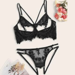 Sheer Mesh Open-Cup Bodysuit